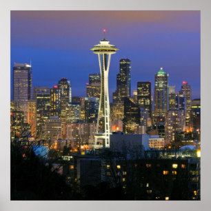 Poster Seattle lacs from Kerry Park à Queen Anne