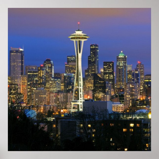 Poster Seattle lacs from Kerry Park à Queen Anne (Devant)