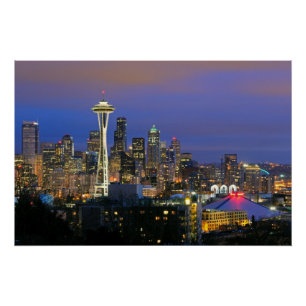 Poster Seattle lacs from Kerry Park à Queen Anne