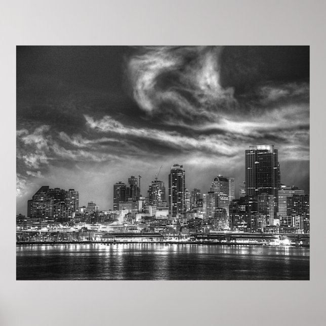 Poster Seattle Skyline (Devant)