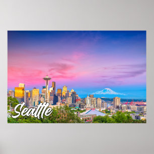 Poster Seattle, Washington, États-Unis