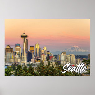Poster Seattle, Washington, États-Unis