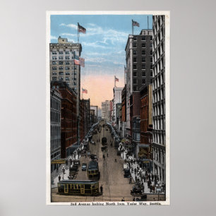 Poster Seattle, Washington - Vue Nord de la 2e