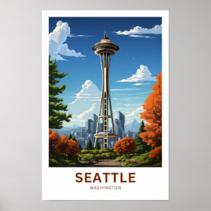 Poster Seattt Washington Travel Print