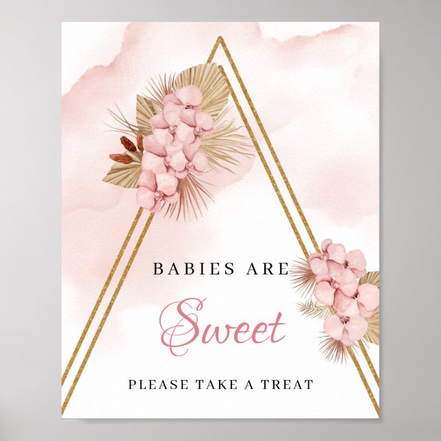 Poster Séché Fleur Tropicale Bébé Blush sont signe doux (Devant)
