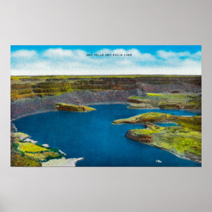 Poster Séchez les automnes et tombez lac, barrage grand