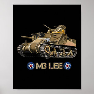 Poster Seconde Guerre mondiale American Medium Tank M3 Le