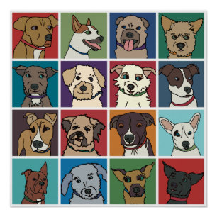 Poster Secourir le dessin animé de chien