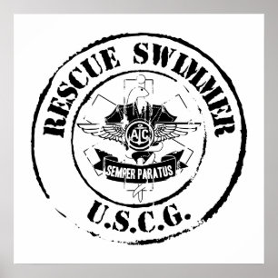 Poster Secourir Swimmer (Grunge)