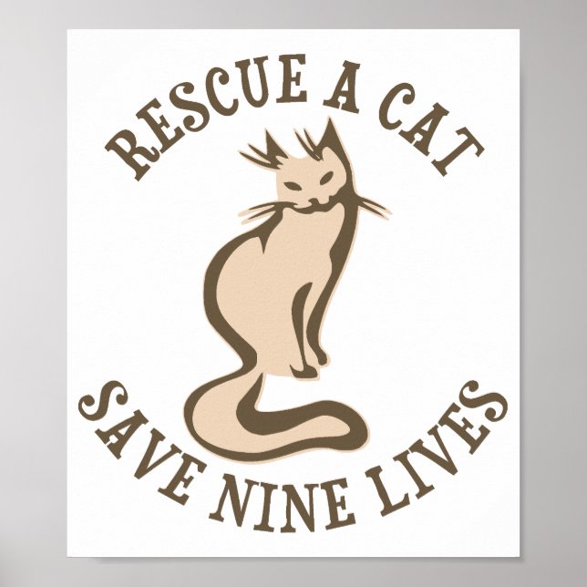 Poster Secourir Un Chat Sauver Neuf Vies (Devant)