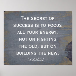Poster Secret de la réussite - Citation Socrate - Impress