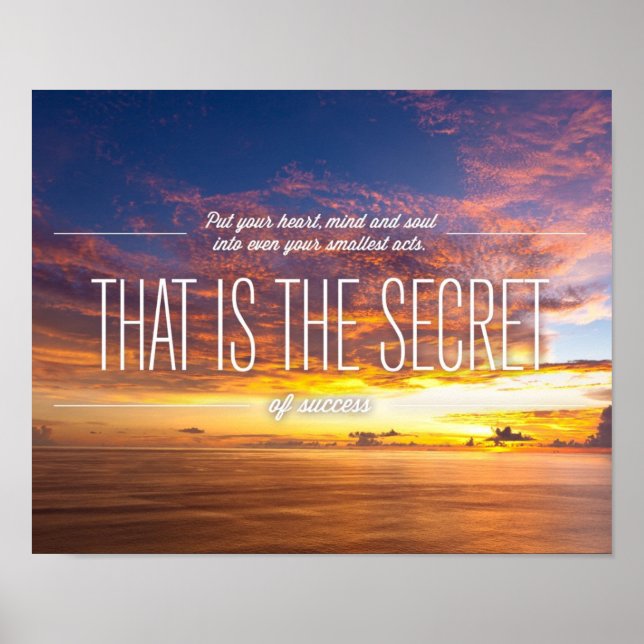 Poster Secret De Succès - Citation Motivationnelle (Devant)