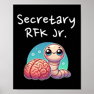 Poster Secrétaire amusant de ver cérébral Rfk Jr.