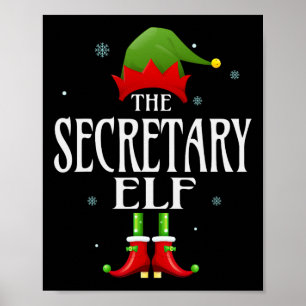 Poster Secrétaire Elf Xmas Famille Correspondante Noël