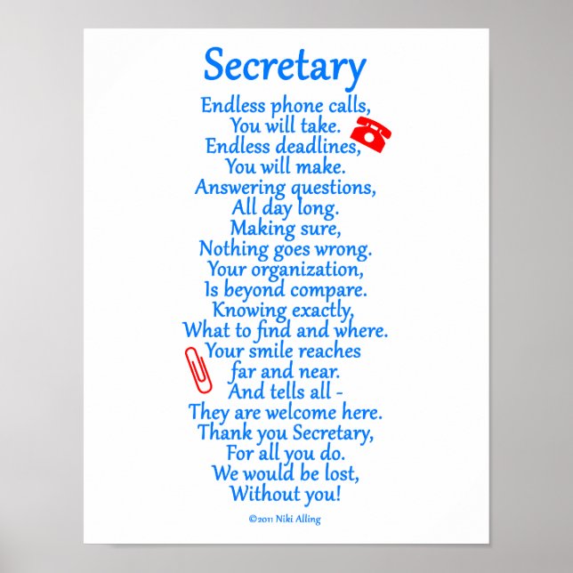 Poster Secrétaire Merci (Devant)