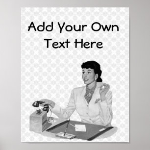 Poster Secrétaire Retro