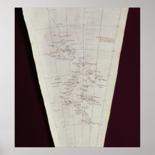 Poster Section de carte d'île de Ross à Pôle du sud