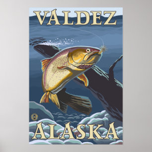 Poster Section de la pêche à la truite - Valdez (Alaska)