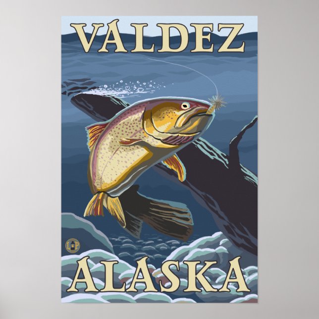 Poster Section de la pêche à la truite - Valdez (Alaska) (Devant)