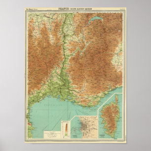 Poster Section du sud-est Corse Marseille de la France