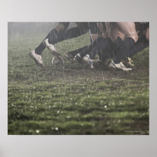 Poster Section inférieure du joueur de rugby en scrum, po