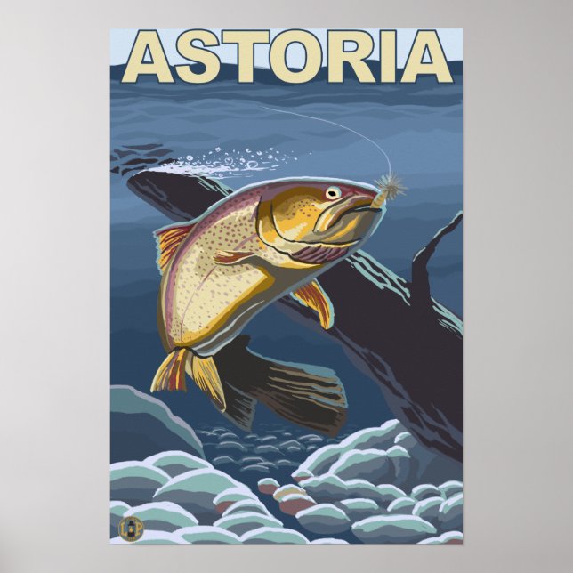 Poster Section transversale de l'Astoria, OregonCutthroat (Devant)