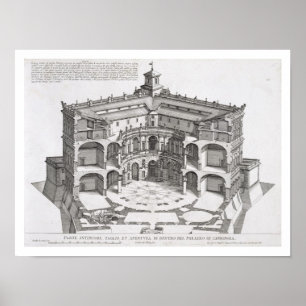 Poster Section transversale de Villa Caprarola, Bagnaia (