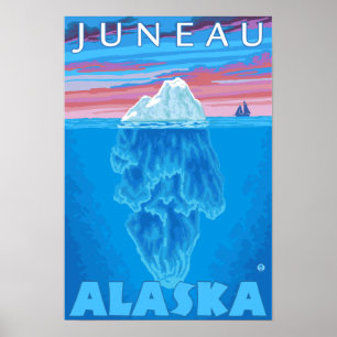 Poster Section transversale d'iceberg - Juneau, Alaska
