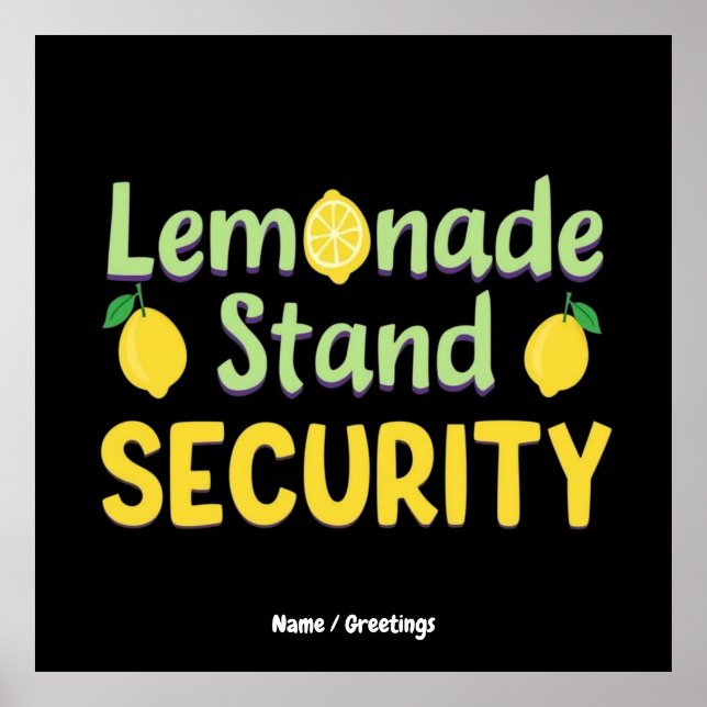 Poster Sécurité de stand de limonade Drôle d'été Citrus C (Devant)