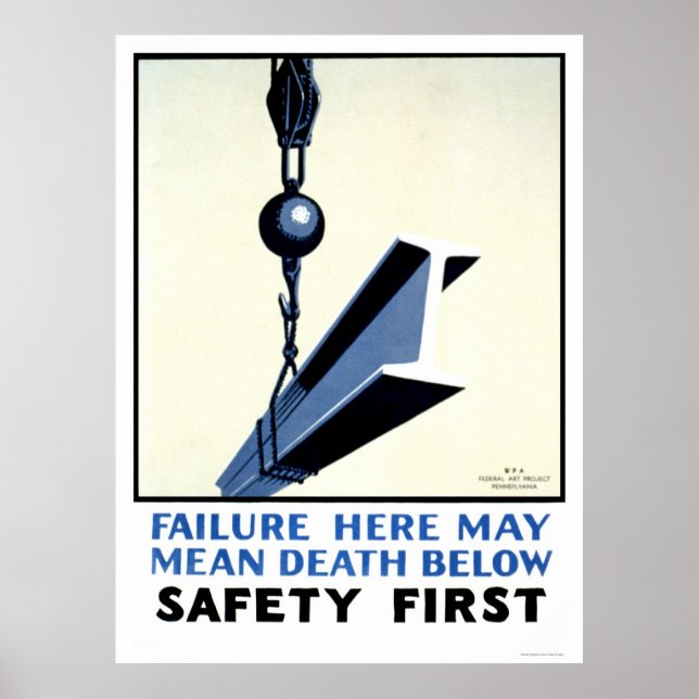 Poster Sécurité En Construction 1937 WPA (Devant)
