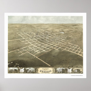 Poster Sedalia, MO Panoramic Map - 1869