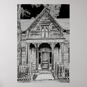 Poster Sedman Home Porch - Nevada City Montana Ghost Town