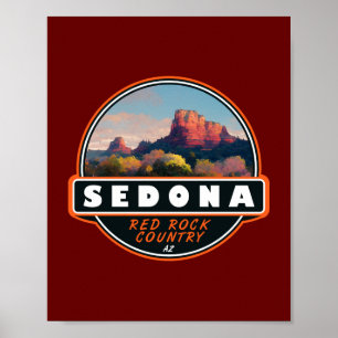 Poster Sedona Arizona Pays de Roches Rouges Emblème Aquar