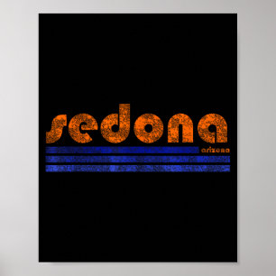 Poster Sedona arizona rétro vintage patiné randonnée
