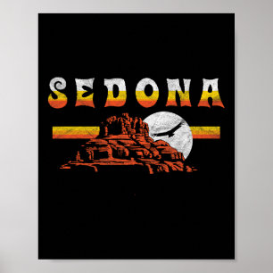 Poster Sedona Arizona Vintage en détresse Bell Rock Rando