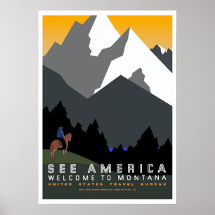 Poster See America - Welcome to Montana