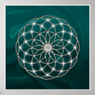 Poster Seed of life - Tube Torus - Flower of life vert