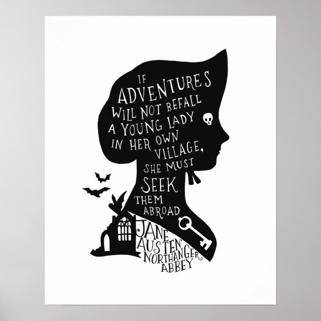 Poster Seek Adventures Northanger Abbey Quote (Devant)