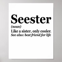 Seester Noun Definition Best Sister Funny Gift