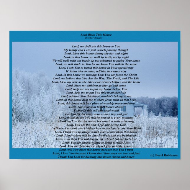 Poster Seigneur bénisse cette maison 16X12 (Devant)