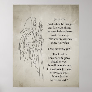 Poster Seigneur Bon Berger Allez Devant Vous Écriture Bib