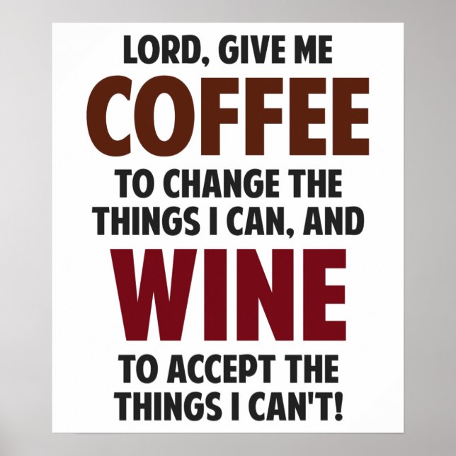 Poster Seigneur, Donne-Moi Du Café Et Du Vin (Devant)