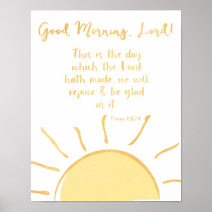 Poster Seigneur du bon matin avec la Bible Verse Psaumes