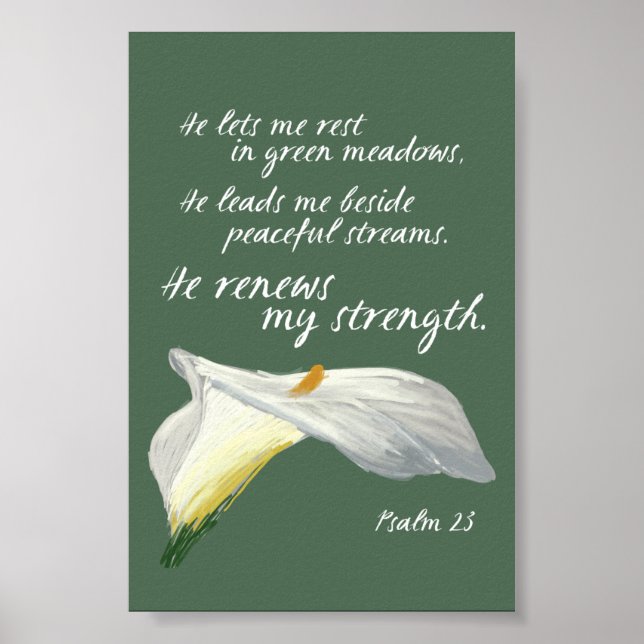 Poster Seigneur est mon Pasteur Psaume 23 Bible chrétienn (Devant)