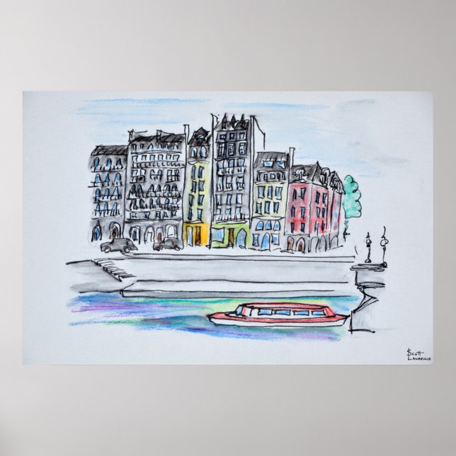 Poster Seine | Île Saint-Louis, Paris (Devant)