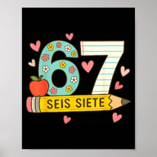 Poster Seis Siete Espagnol 67 Drôle Six Sept Espagnol Drô