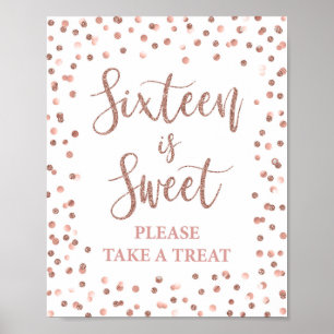 Poster Seize est Sweet Rose or Parties scintillant Confet