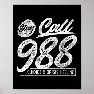 Poster Séjour Appelez Le 9 8 8 Suicide Et Crise Ligne De 