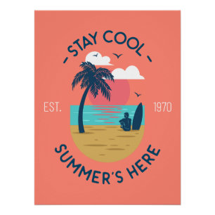 Poster Séjournez Cool Summer's Here Beach Sunset