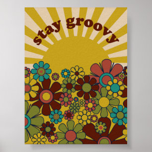 Poster Séjournez Super Retro Garden Vintage 60s les année